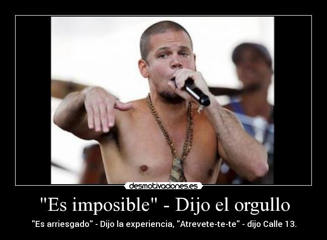 Es imposible - Dijo el orgullo - 
