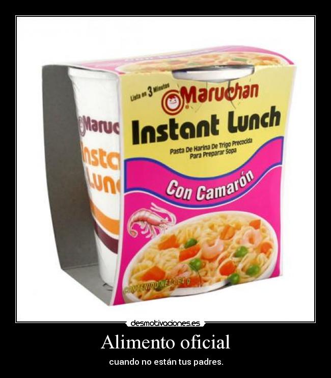 Alimento oficial - cuando no están tus padres.