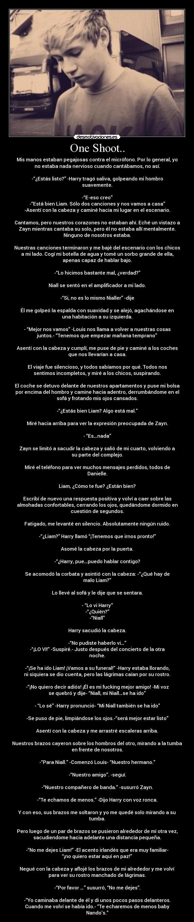 carteles one shoot niall hara llorar serio eres directioner desmotivaciones