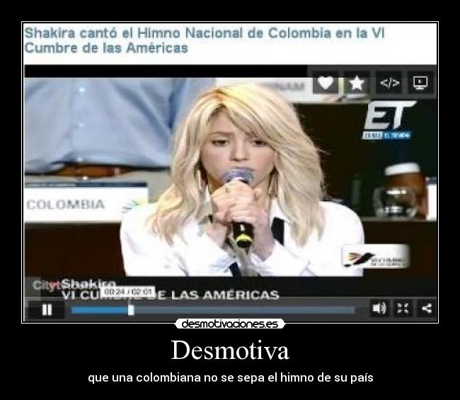 Desmotiva - que una colombiana no se sepa el himno de su país