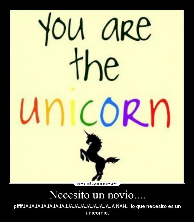Necesito un novio.... - pffffJAJAJAJAJAJAJAJJAJAJAJAJAJAJAJA NAH... lo que necesito es un unicornio.