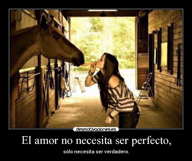 El amor no necesita ser perfecto, -