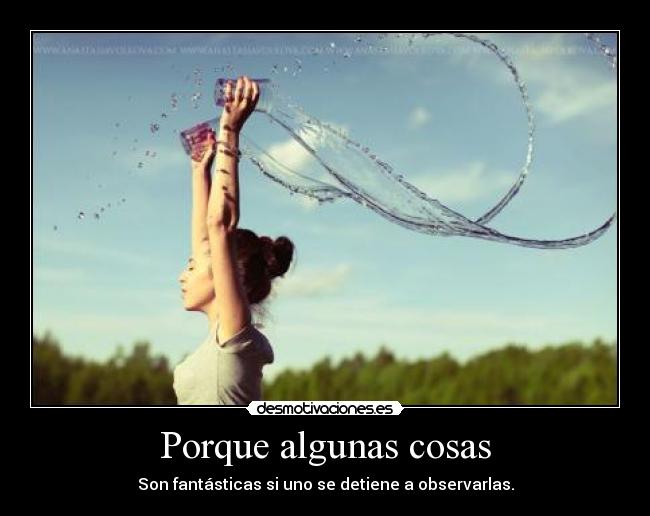 Porque algunas cosas - Son fantásticas si uno se detiene a observarlas.