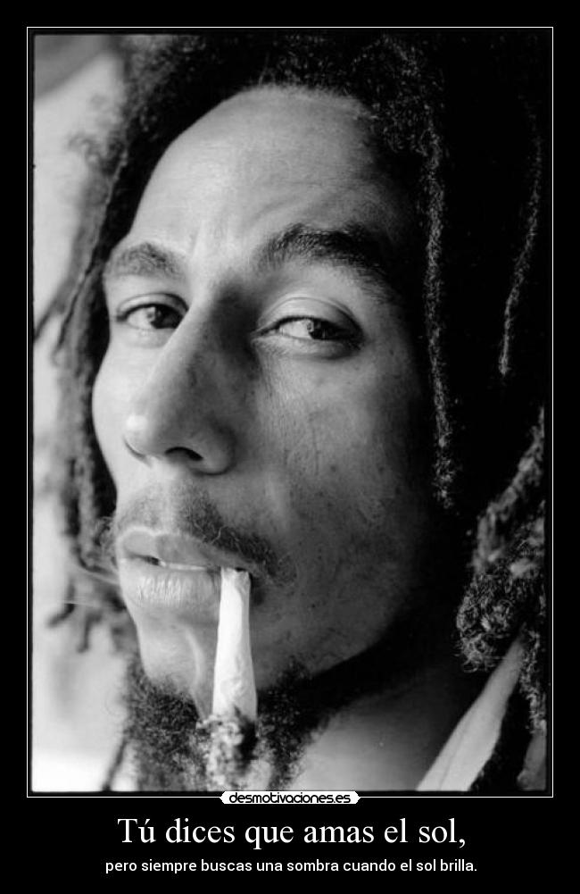 Tú dices que amas el sol, - pero siempre buscas una sombra cuando el sol brilla.