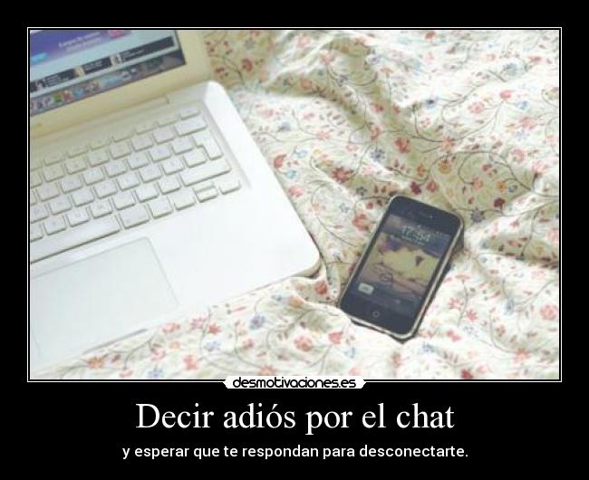 Decir adiós por el chat - y esperar que te respondan para desconectarte.