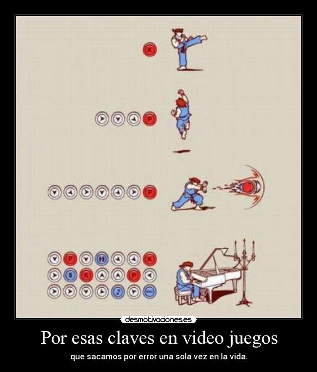 Por esas claves en video juegos Desmotivaciones