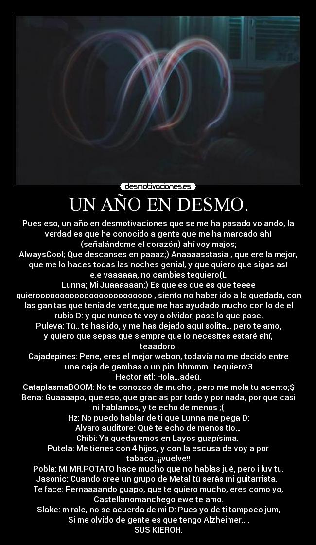 UN AÑO EN DESMO. -