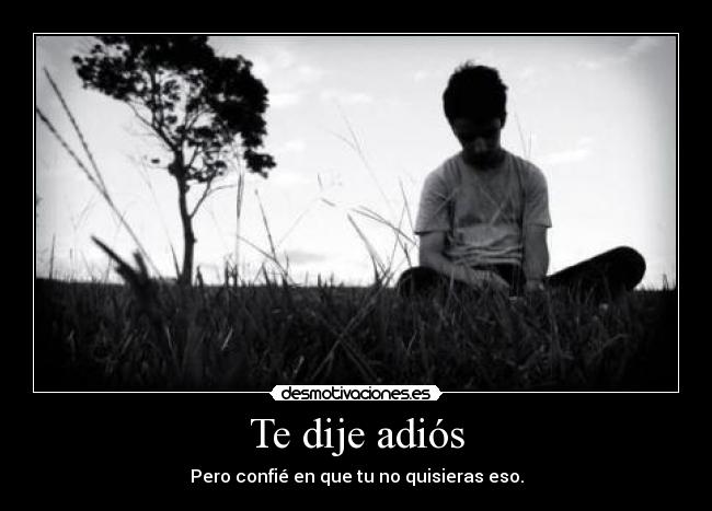 Te dije adiós - Pero confié en que tu no quisieras eso.