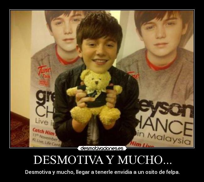 carteles greyson chance enchancers osito felpa envidia adorable grexy desmotivaciones