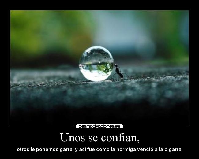 Unos se confian, - 