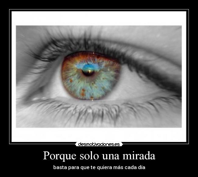Porque solo una mirada - basta para que te quiera más cada día