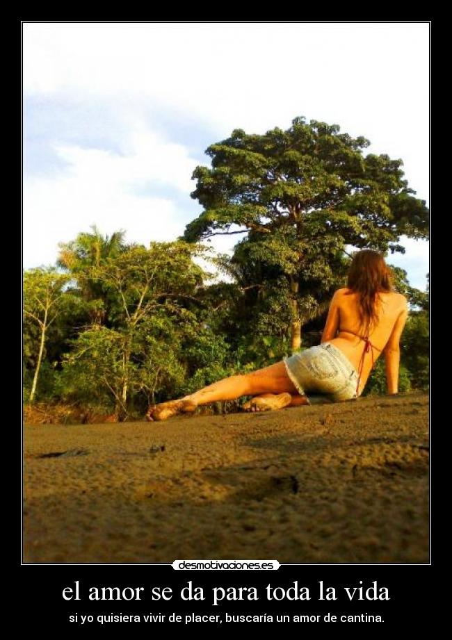 el amor se da para toda la vida - si yo quisiera vivir de placer, buscaría un amor de cantina.