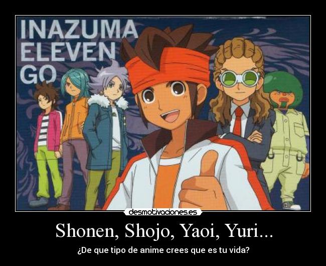 Shonen, Shojo, Yaoi, Yuri... - ¿De que tipo de anime crees que es tu vida?