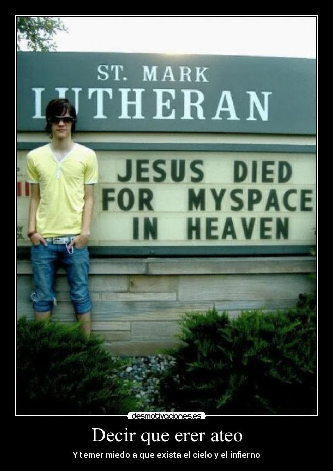 Decir que erer ateo -