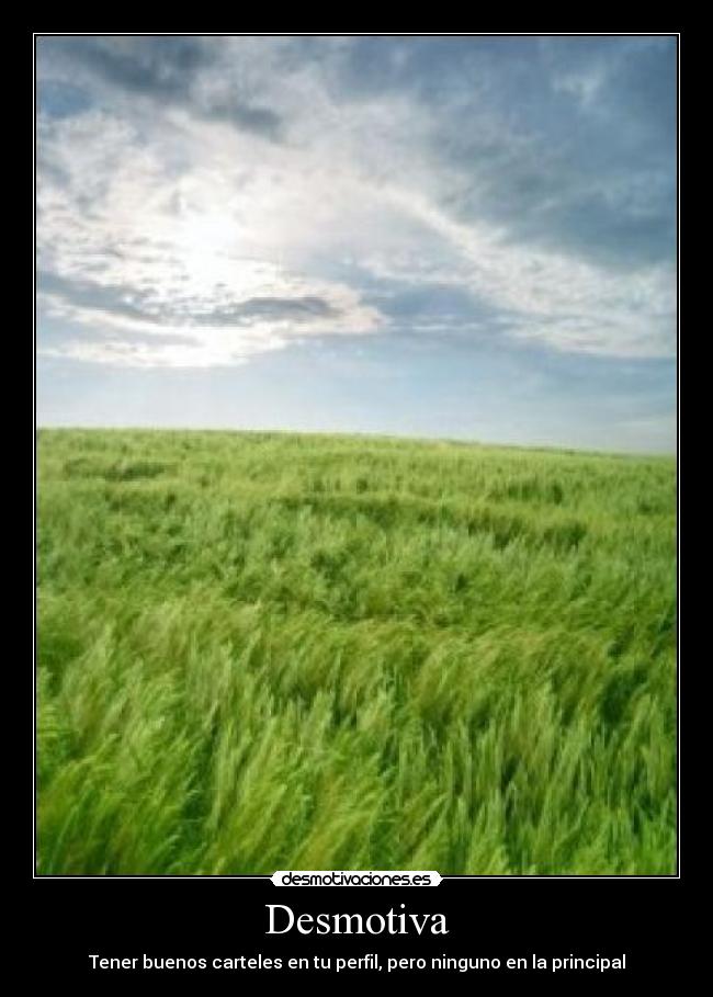 Desmotiva - Tener buenos carteles en tu perfil, pero ninguno en la principal
