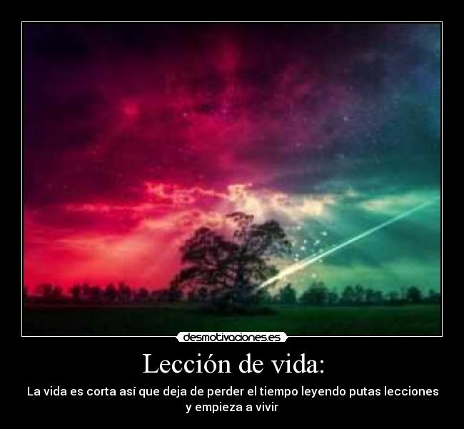 Lección de vida: -
