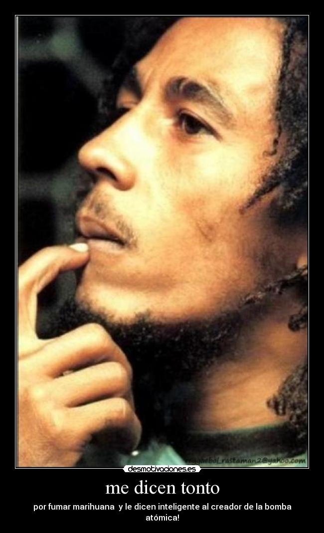 me dicen tonto - por fumar marihuana y le dicen inteligente al creador de la bomba atómica!