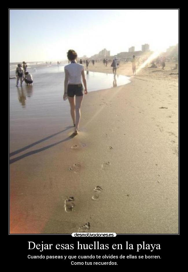 Dejar esas huellas en la playa -