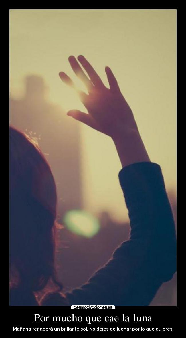 Por mucho que cae la luna - Mañana renacerá un brillante sol. No dejes de luchar por lo que quieres.