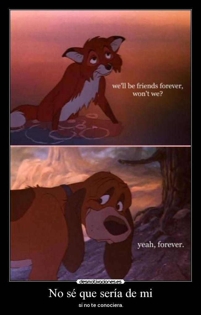 No sé que sería de mi - si no te conociera.