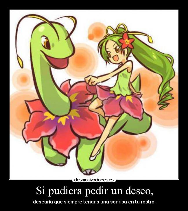 Si pudiera pedir un deseo, - desearía que siempre tengas una sonrisa en tu rostro.