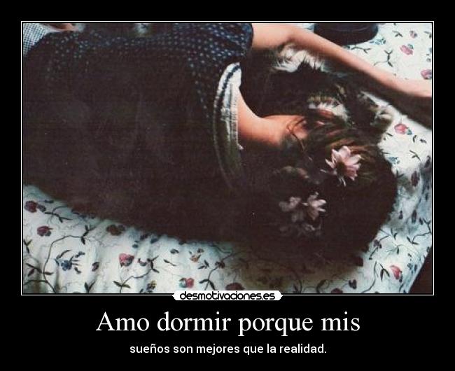 Amo dormir porque mis - sueños son mejores que la realidad.
