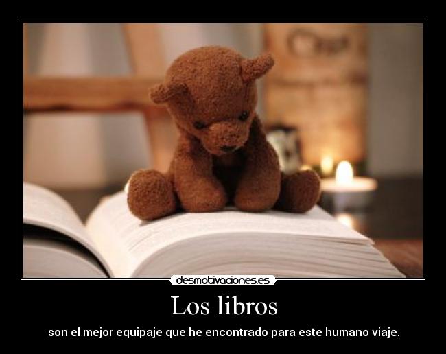 Los libros - son el mejor equipaje que he encontrado para este humano viaje.
