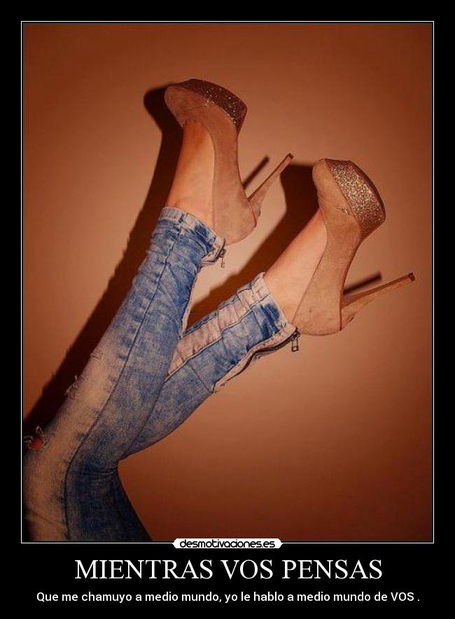 MIENTRAS VOS PENSAS - Que me chamuyo a medio mundo, yo le hablo a medio mundo de VOS .