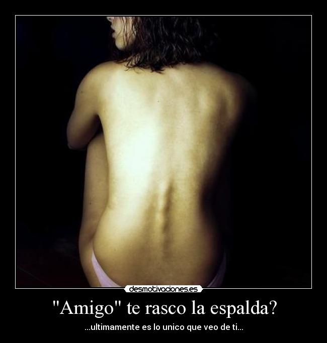 Amigo te rasco la espalda? - ...ultimamente es lo unico que veo de ti...