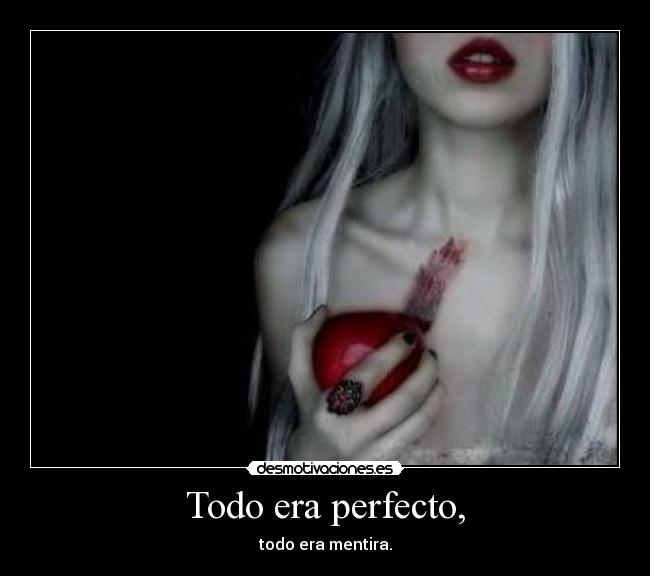 Todo era perfecto, - todo era mentira.