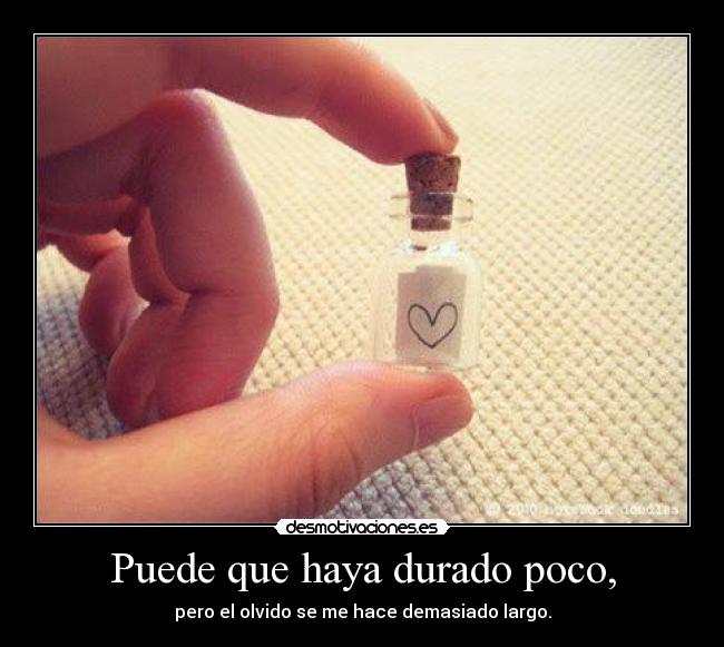 Puede que haya durado poco, - pero el olvido se me hace demasiado largo.