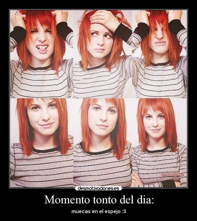 Momento tonto del dia: - muecas en el espejo :3