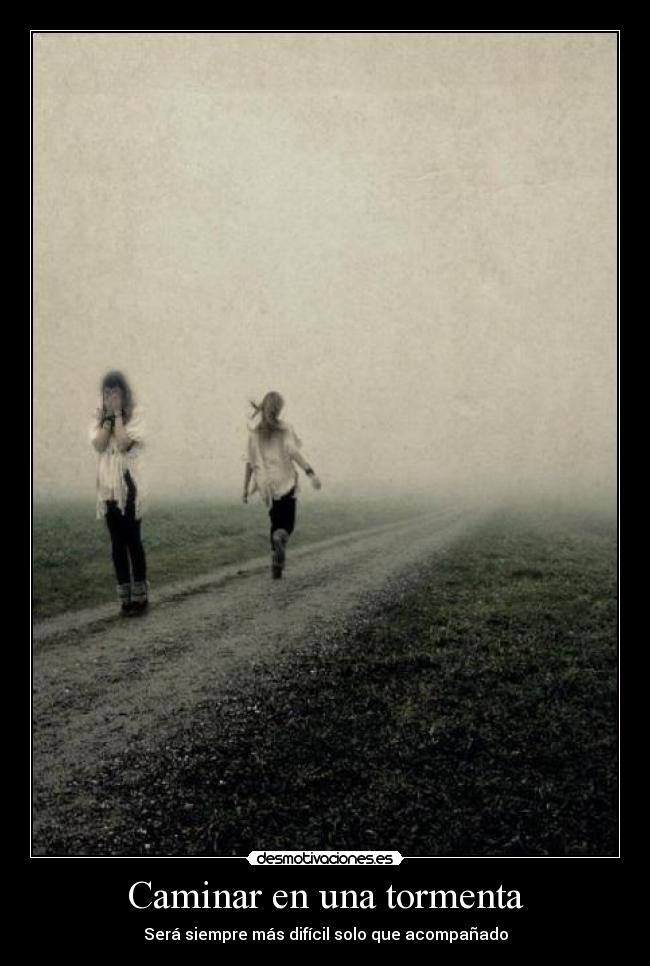 carteles motiva caminar una tormenta sera siempre mas dificil solo que acompanado desmotivaciones