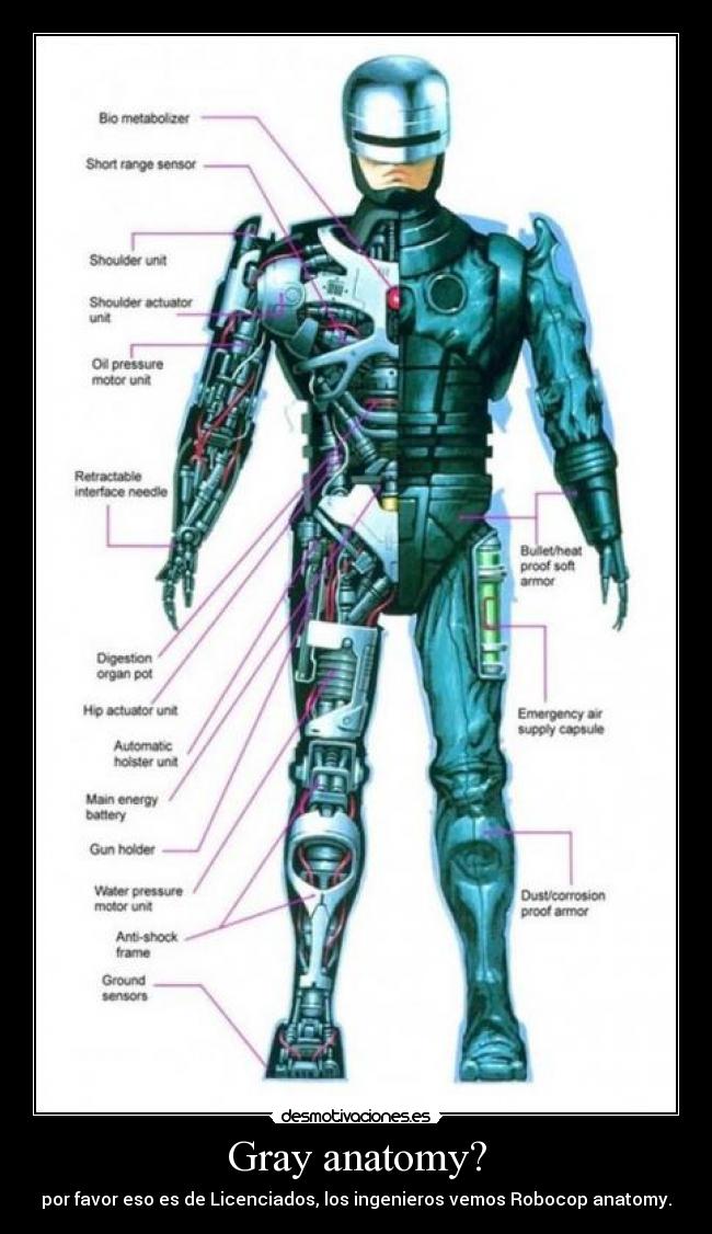 carteles gray anatomy por favor eso licenciados los ingenieros vemos robocop anatomy desmotivaciones