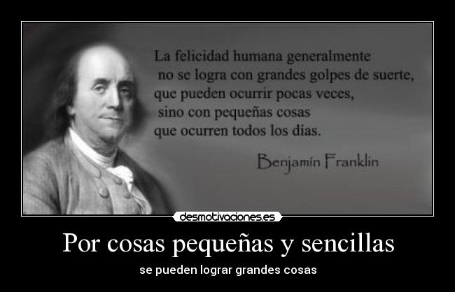 Por cosas pequeñas y sencillas -