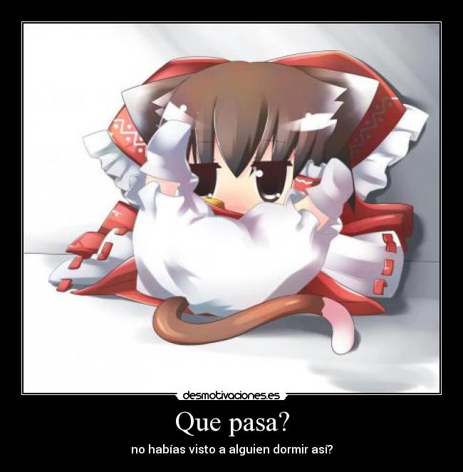 carteles anime touhou reimu hakurei perlithakawai nigatsu claro estaba durmiendo desmotivaciones