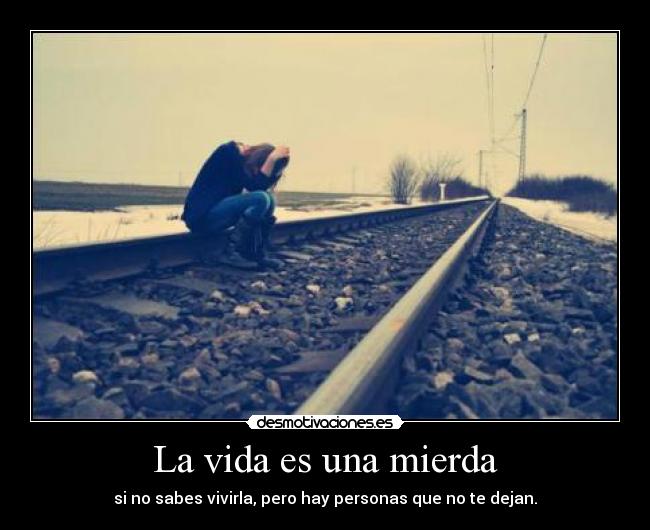 La vida es una mierda - si no sabes vivirla, pero hay personas que no te dejan.