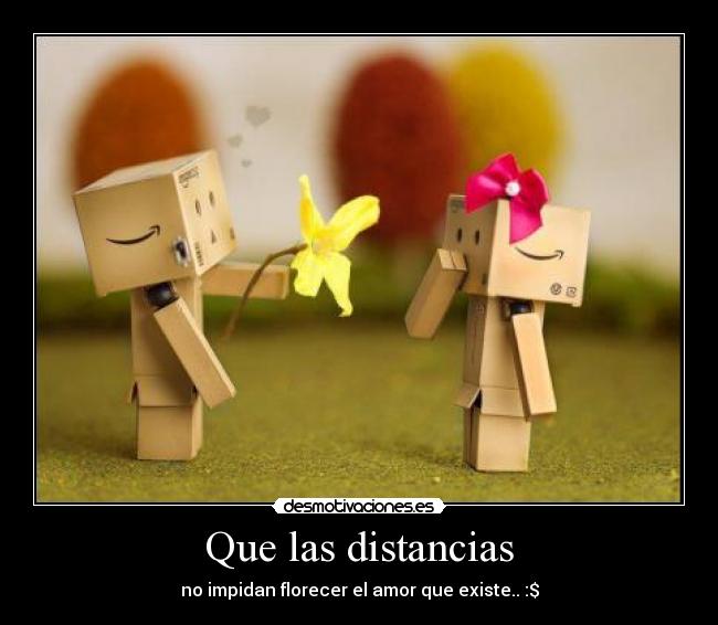 Que las distancias - no impidan florecer el amor que existe.. :$