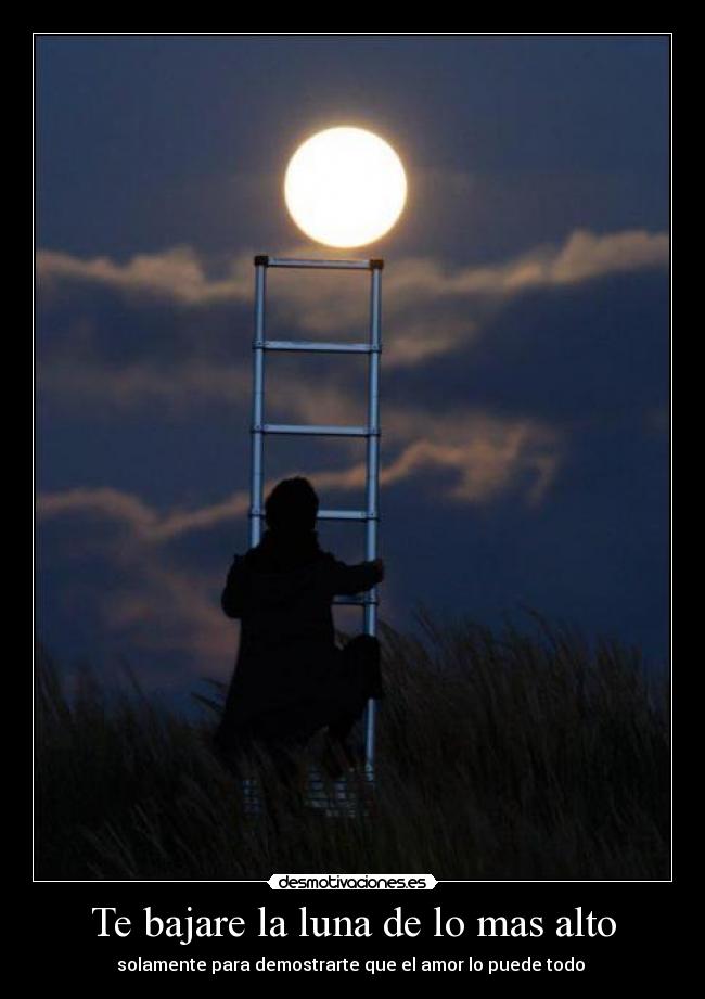 Te bajare la luna de lo mas alto - solamente para demostrarte que el amor lo puede todo