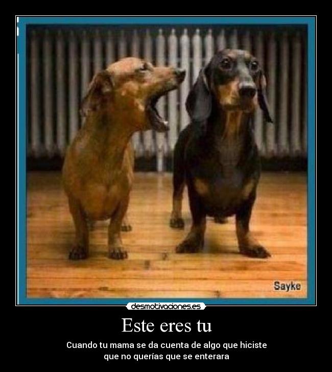 Este eres tu - Cuando tu mama se da cuenta de algo que hiciste
que no querías que se enterara