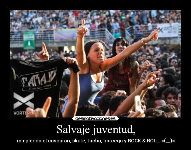 Salvaje juventud, - rompiendo el cascaron; skate, tacha, borcego y ROCK & ROLL. =(__)=