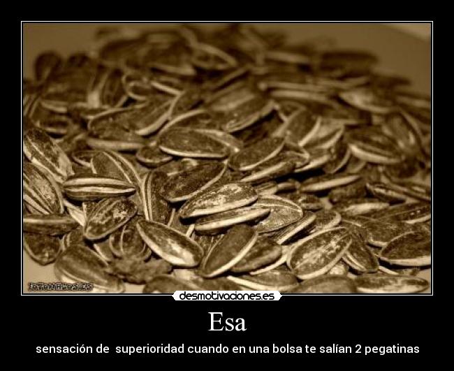 Esa - sensación de superioridad cuando en una bolsa te salían 2 pegatinas