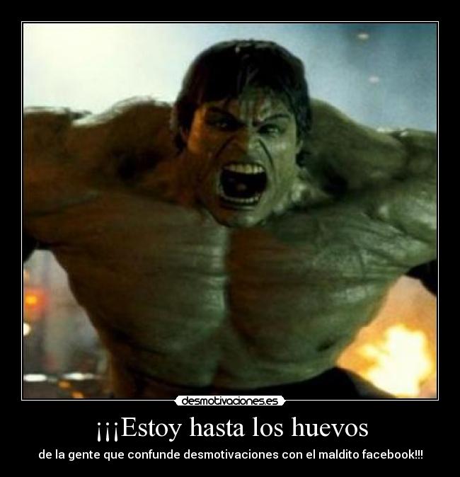 ¡¡¡Estoy hasta los huevos - de la gente que confunde desmotivaciones con el maldito facebook!!!