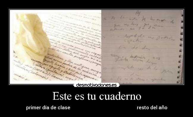 Este es tu cuaderno - primer día de clase resto del año