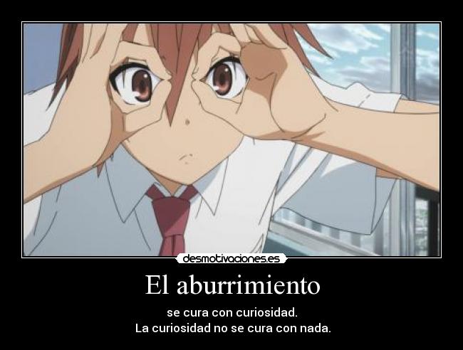 El aburrimiento - se cura con curiosidad.
La curiosidad no se cura con nada.