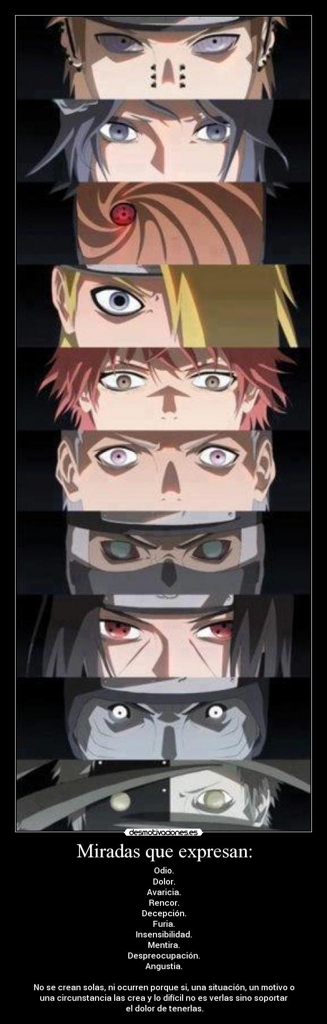 Miradas que expresan: -