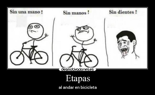Etapas - al andar en bicicleta