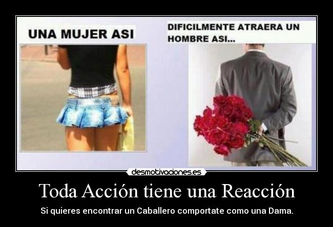 Toda Acción tiene una Reacción - Si quieres encontrar un Caballero comportate como una Dama.