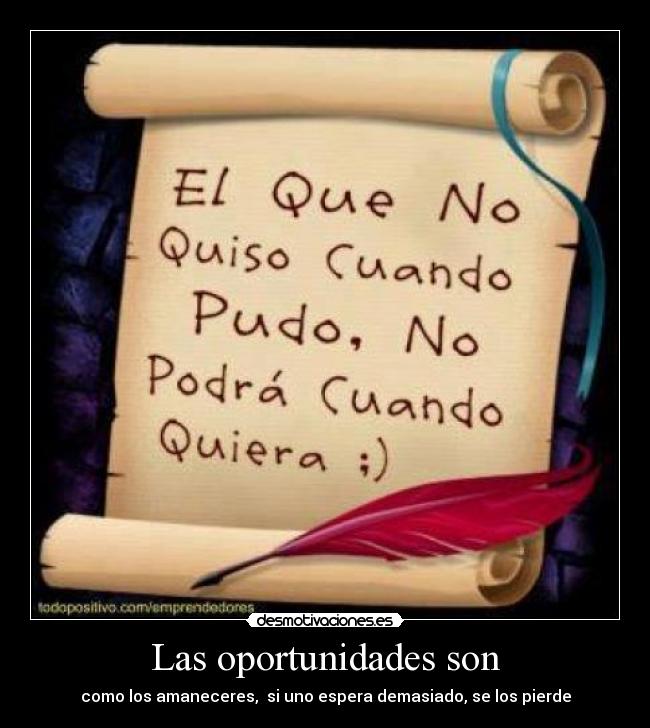 Las oportunidades son -