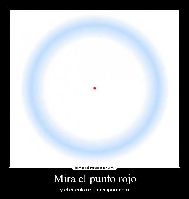 Mira el punto rojo - y el circulo azul desaparecera